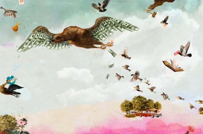 Eagle flying conceptual artwork 