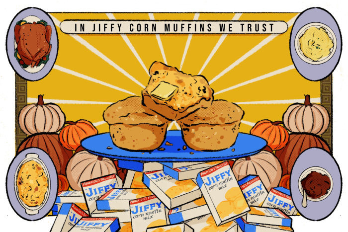 感謝祭での Jiffy コーンマフィンの宣伝 | Eater