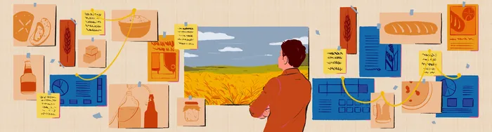 Person looking at wine notes and bottles outdoors by Heedayah Lockman
