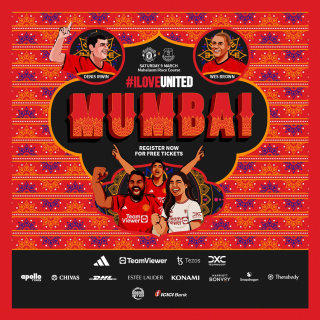 Promoción de un evento de fútbol que une a los fanáticos del Manchester United y la India