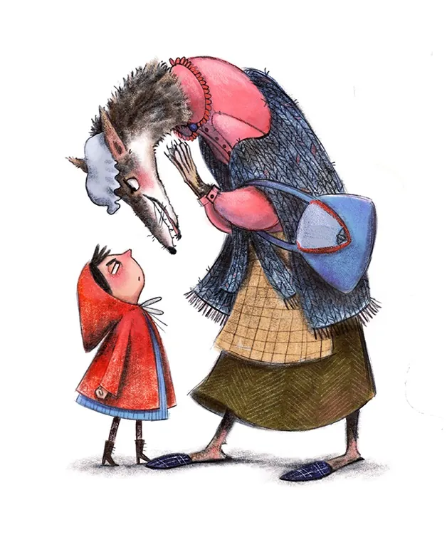 Wolf character concept for a kids' picture book