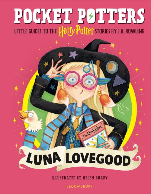 Illustration of Luna Lovegood with glasses and wizard hat by Helen Brady