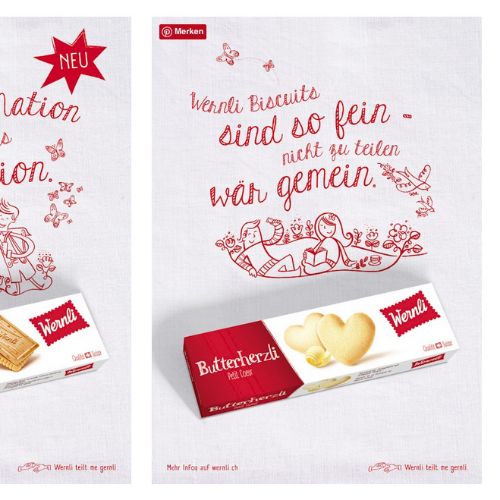 Wernli AG Biscuits advertising illustration 