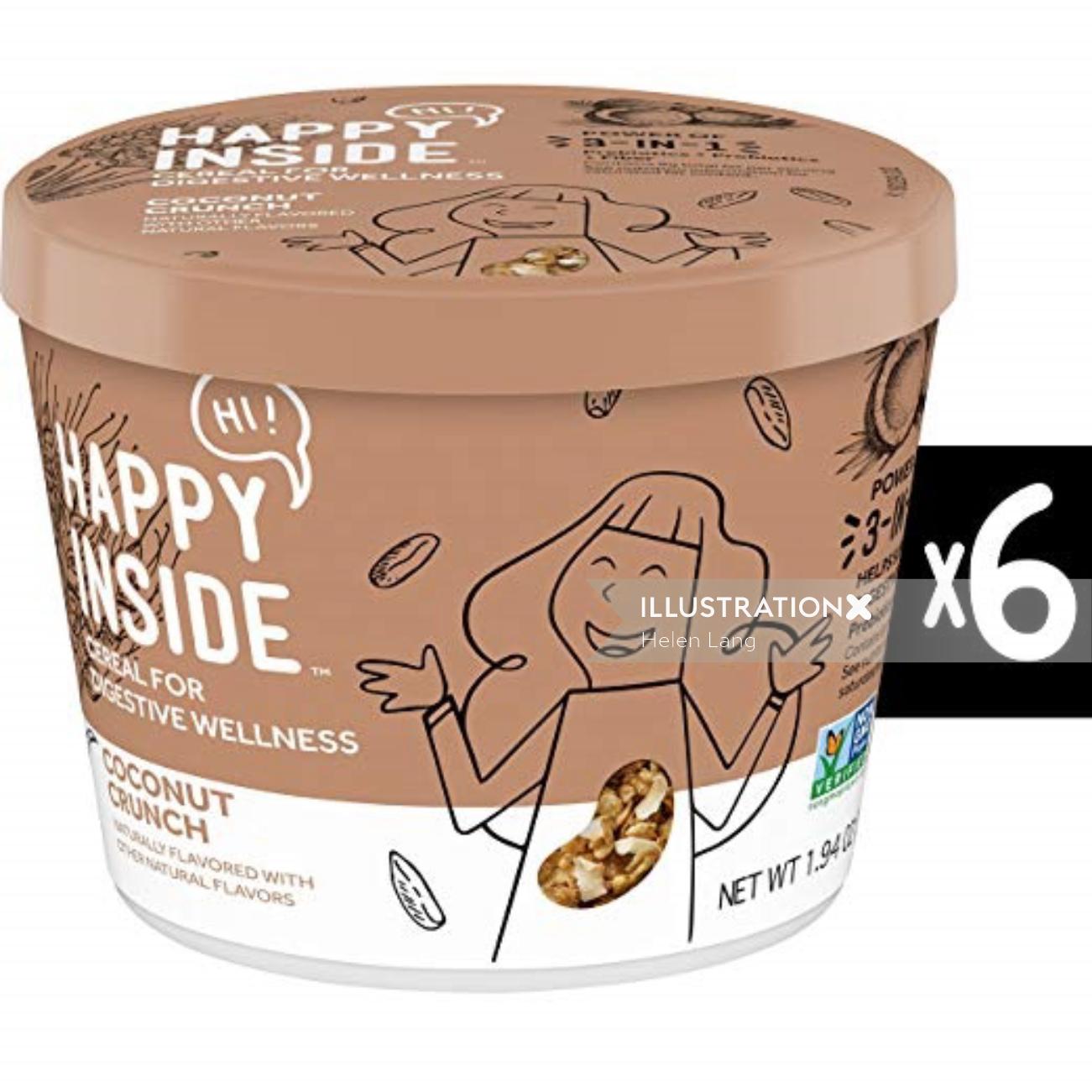 Product packaging illustration of Happy Inside 