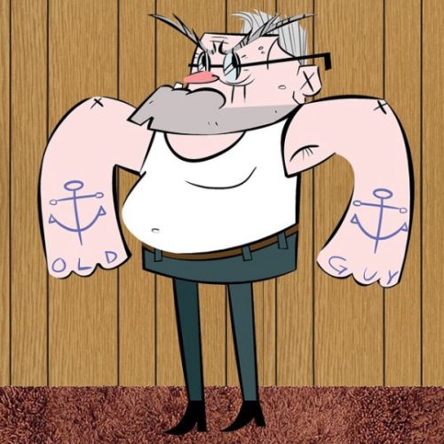 Cartoon character of an old man