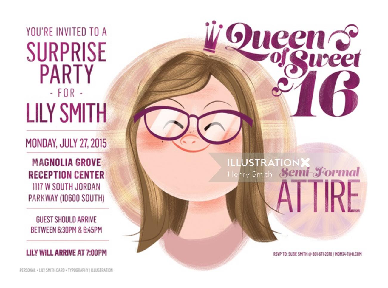 Queen Of Sweet Sixteen Illustration By Henry Smith