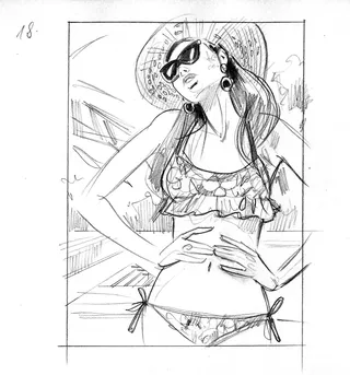 Beauty illustration of sexy bikini girl 