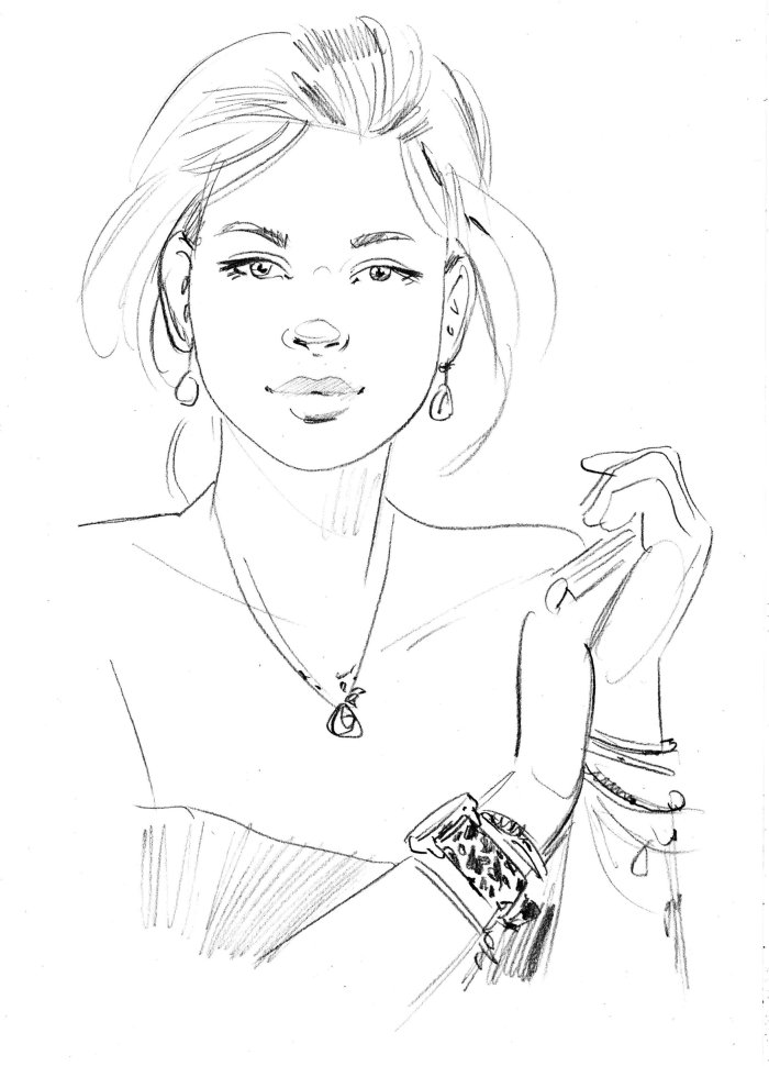 Sketch portrait of girl 