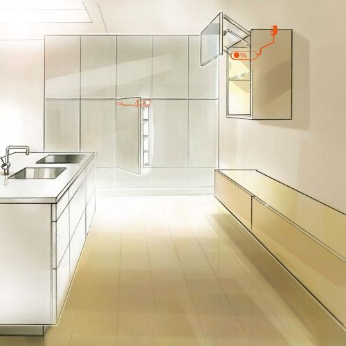 Digital painting of kitchen 