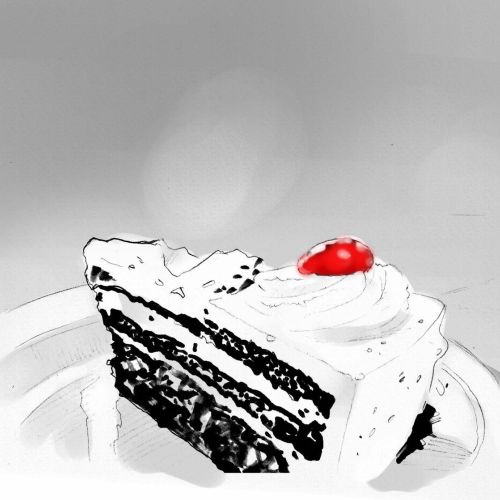 Food illustration of cream cake 