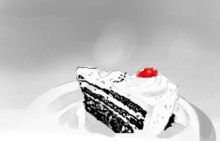Food illustration of cream cake 