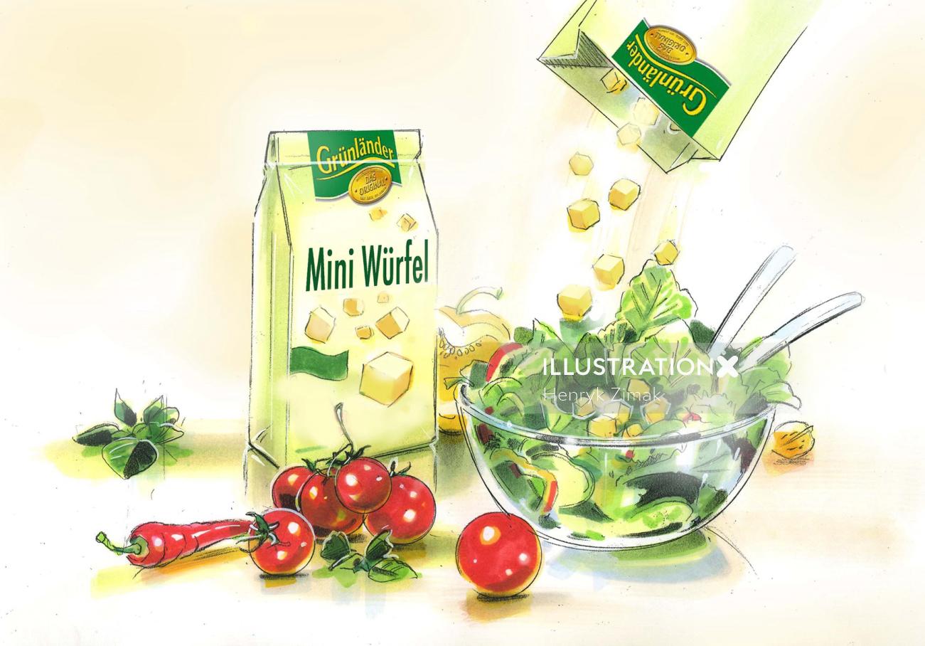 野菜のデジタル絵画