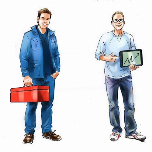 Types of employees digital painting 