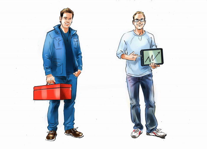 Types of employees digital painting 