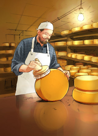 Ilustración del pastelero