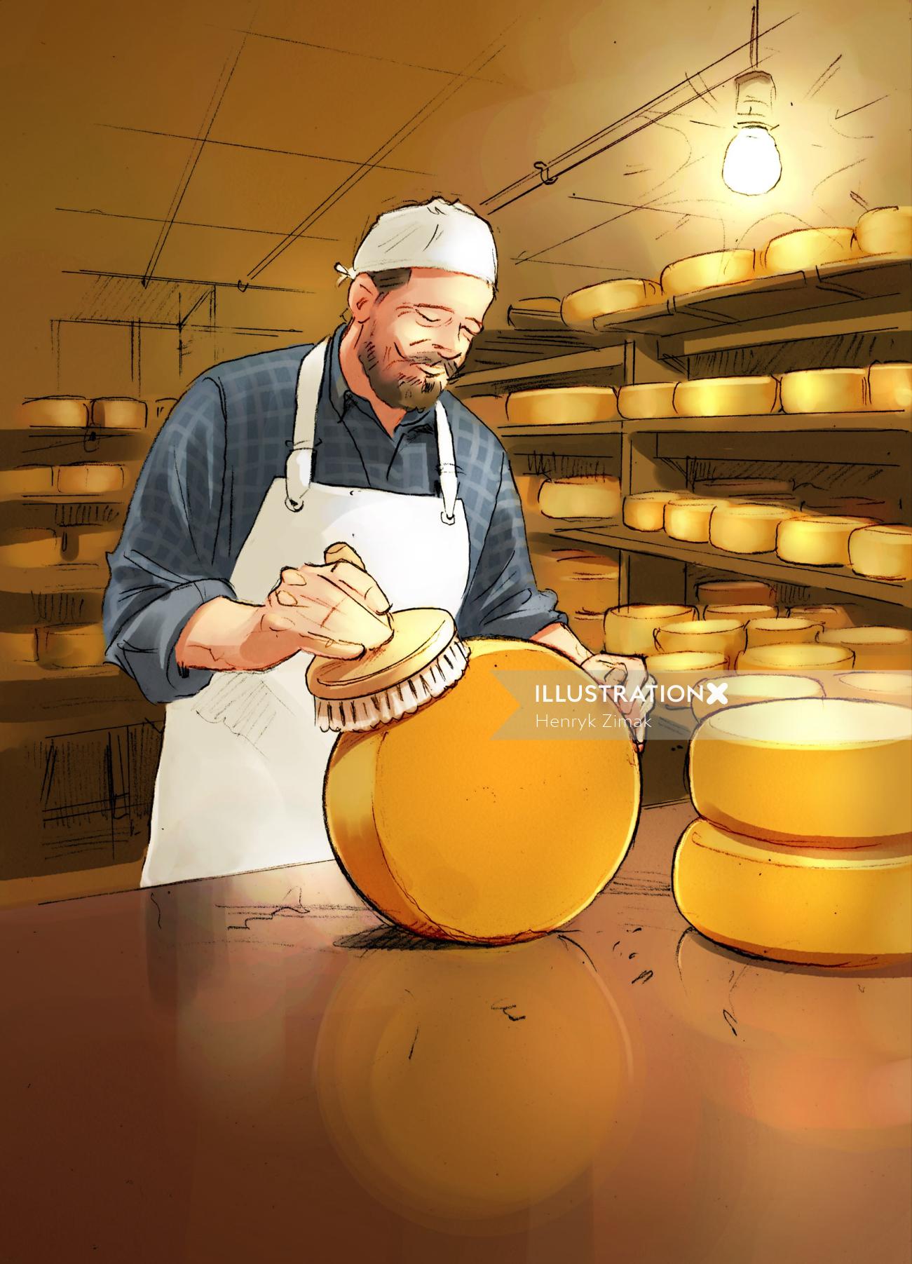 Illustration of Pastry chef