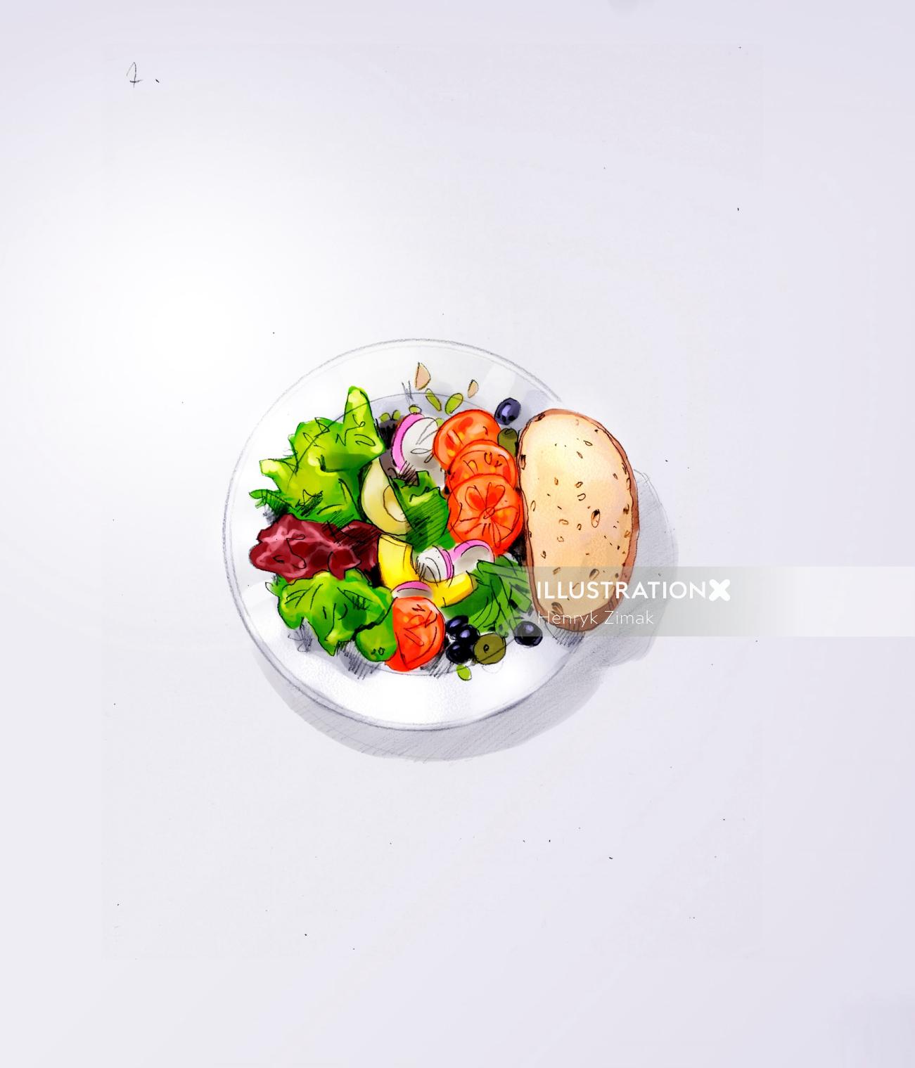 illustration of Caesar Salad
