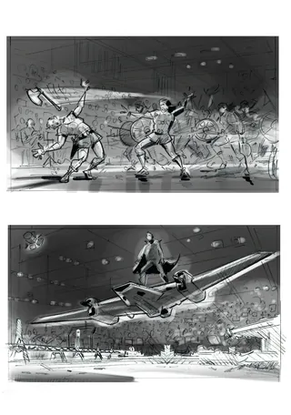 Black and white sports and aviation illustrations by Henryk Zimak
