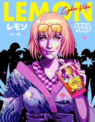 Anime Geisha girl with funky modern twist
