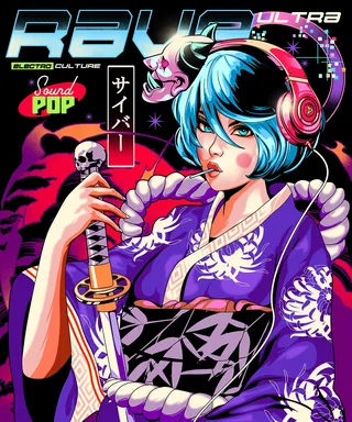 Fan art poster for anime-style EDM rave party