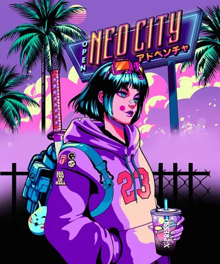Vintage Japanese culture meets Vaporwave art