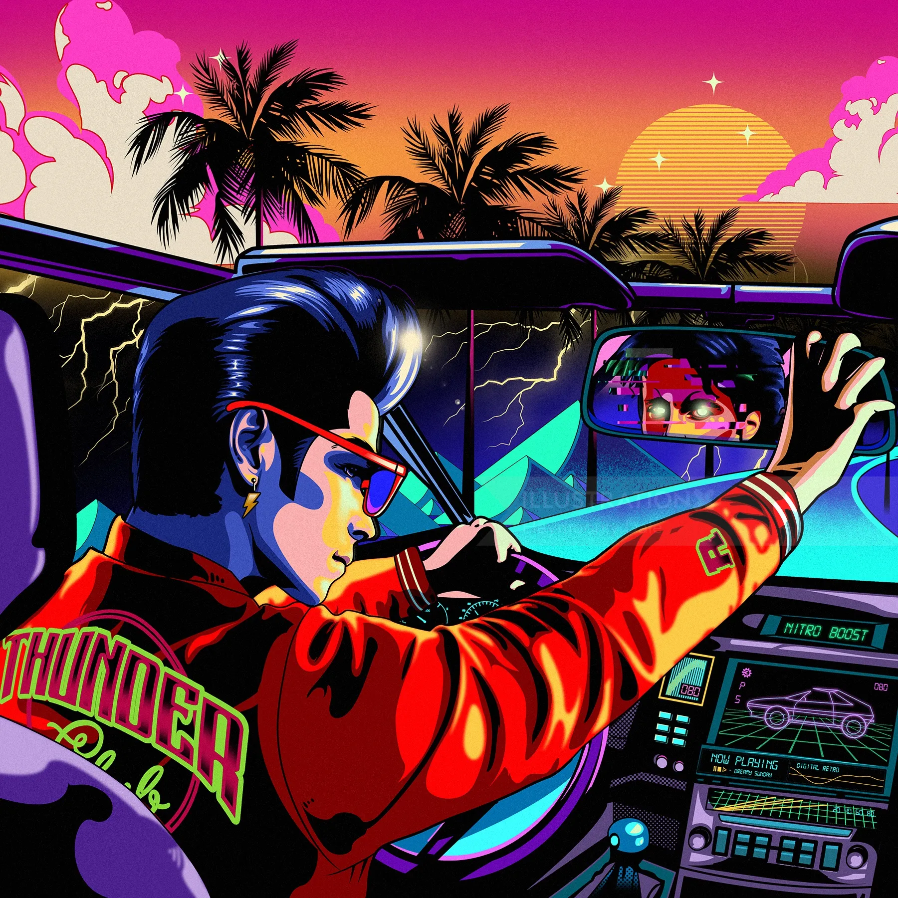 Album art for 80s-style indie Vaporwave synth band