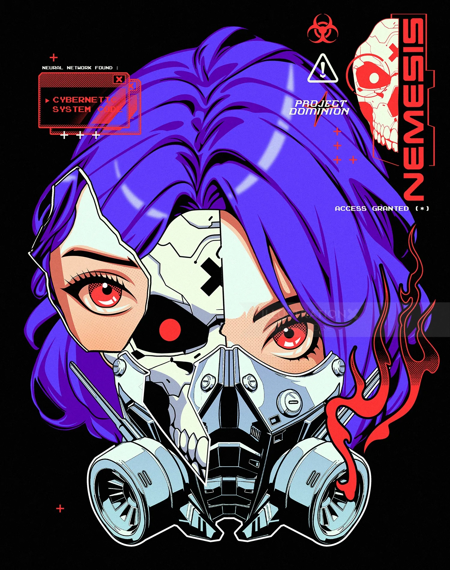 Cyberpunk cybernetic girl design