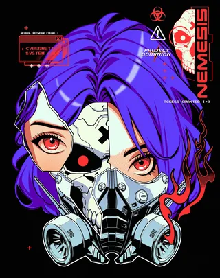 Cyberpunk cybernetic girl design