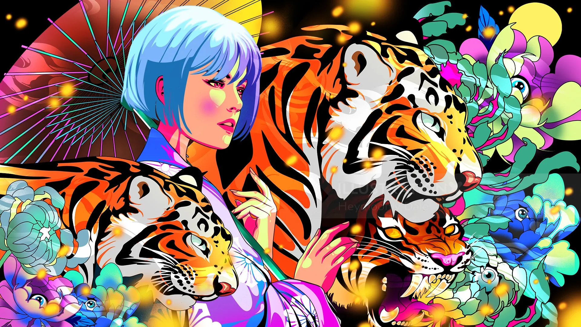 Fantasy-inspired pop surrealism illustration