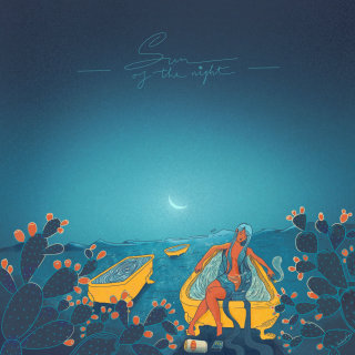 Conception graphique de la lune et du soleil la nuit