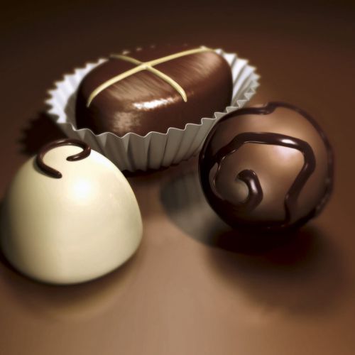 Beautiful Chocolates 3d Rendering Artwork