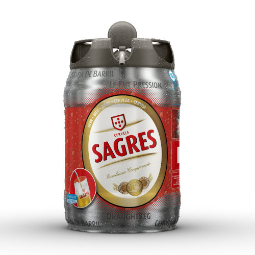 Renderização em CGI de garrafa de cerveja de Sagres