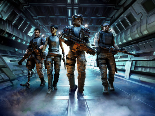 Aliens Colonial Marines Movie Characters CGI Painting