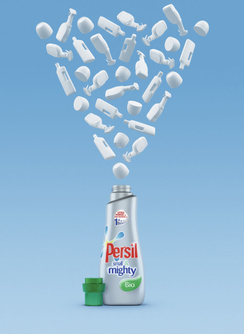 Ilustración del detergente pequeño y poderoso Persil