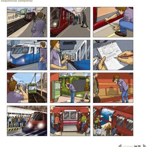 people at railway station storyboard

