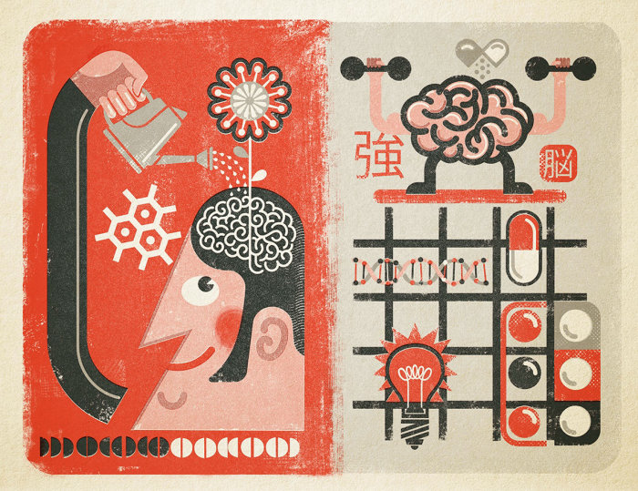 Nootropics smart drugs editorial illustration
