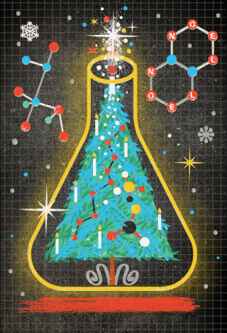 Árbol de Navidad químico vector