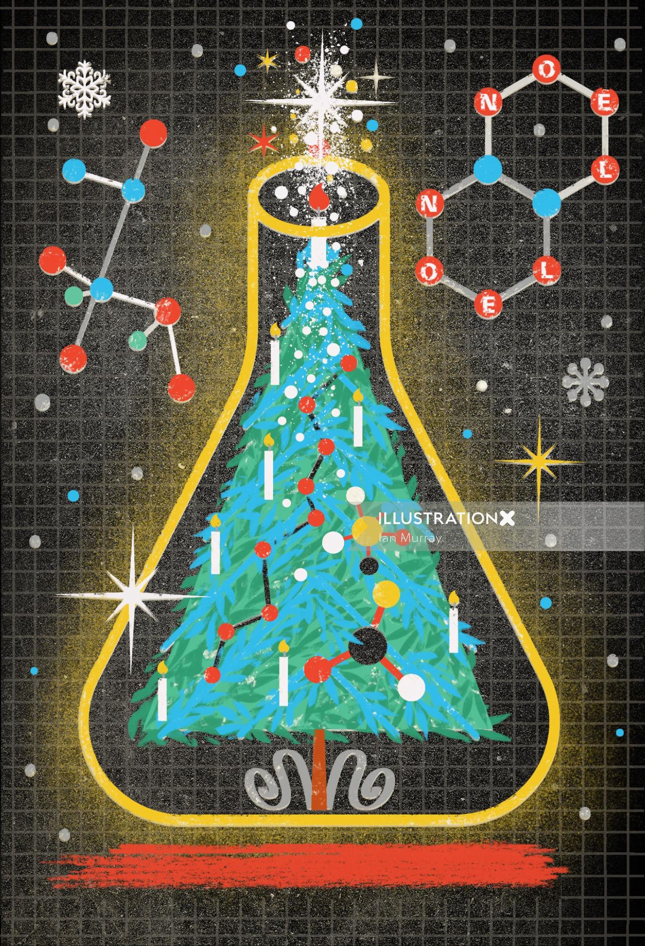 化学クリスマスツリーベクトルアート