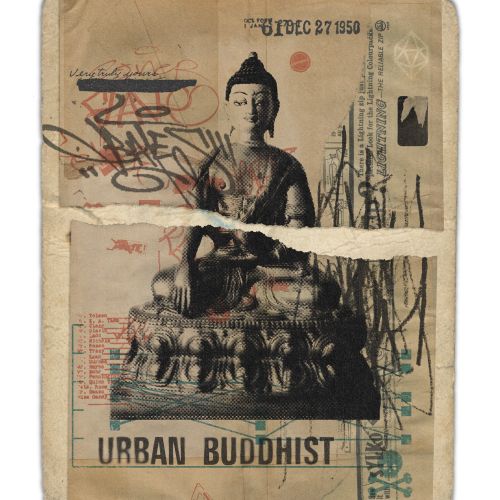 Urban Buddha retro art