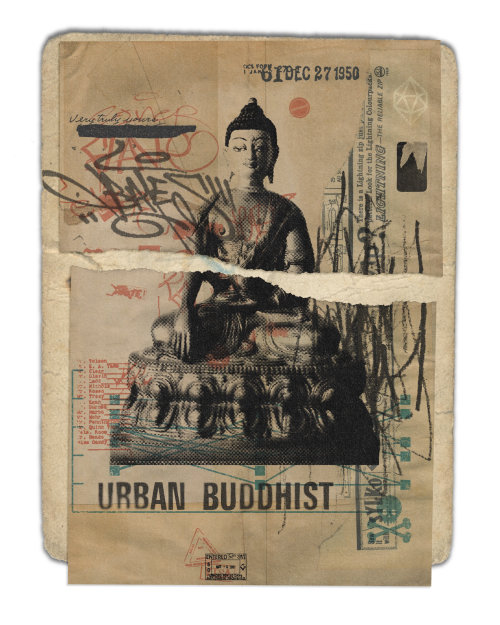 Urban Buddha retro art