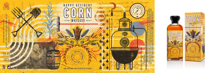 Happy Accident Corn Whisky packaging