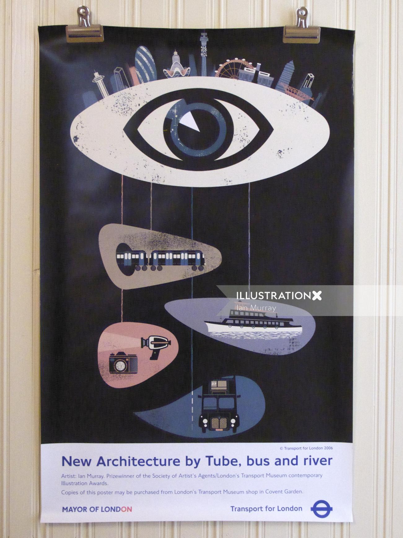 Poster design of Ian Murray wins in Transport Museum contemporary illustrations Awards