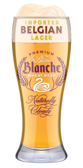 Diseño gráfico de la cerveza de trigo Blanche. 