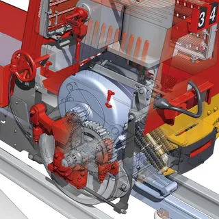 Train engine realistic illustration 