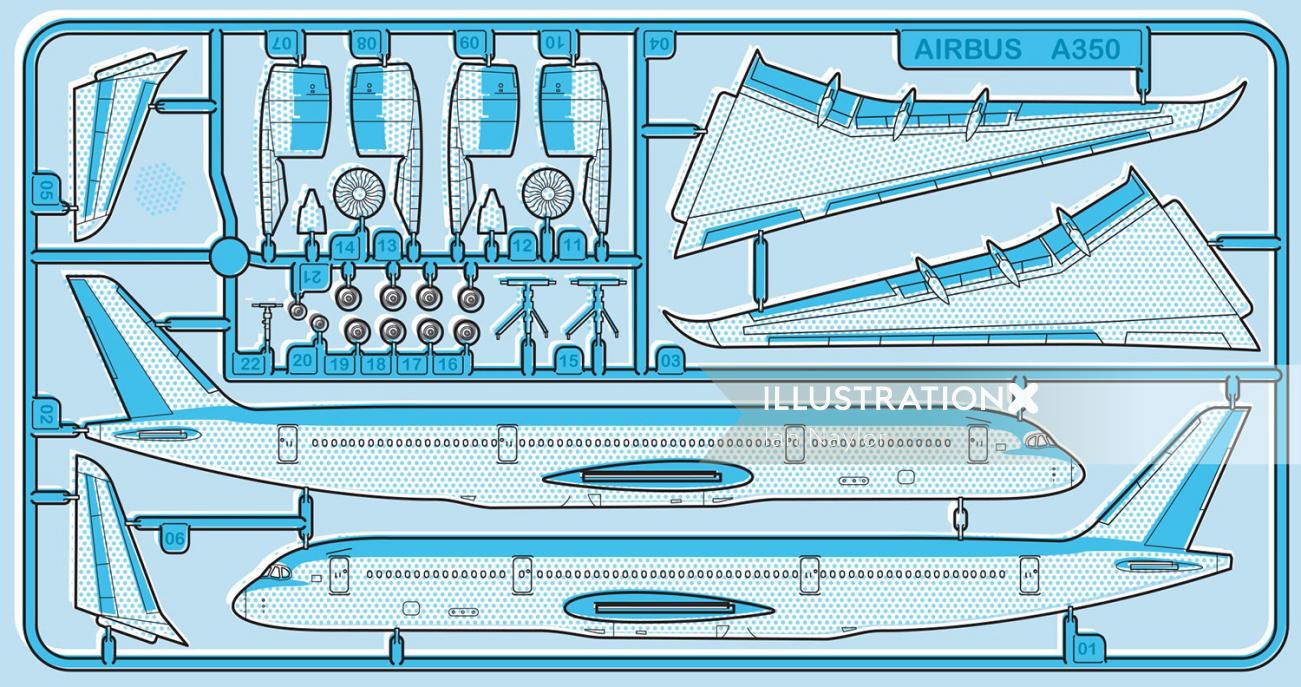 Airplane Technical illustration 