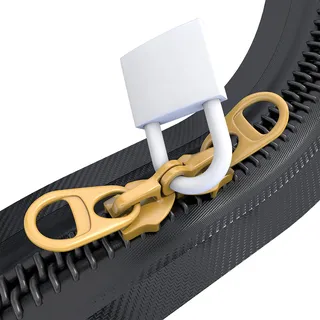 Illustration of a zip locking security device to stop thieves