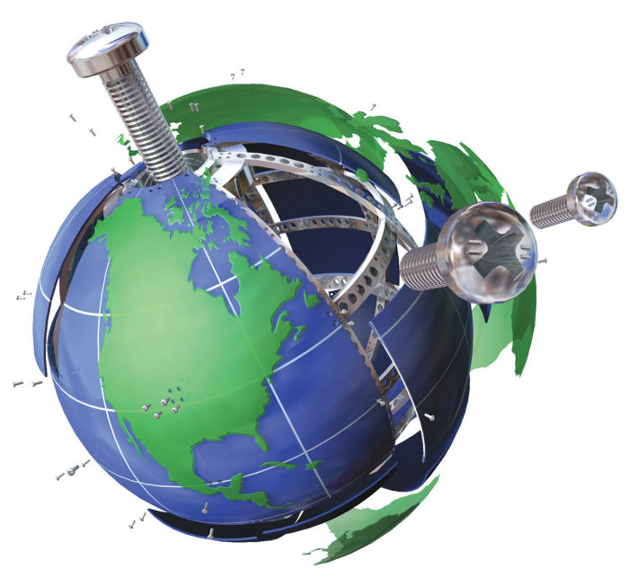 Globe de matériel 3D