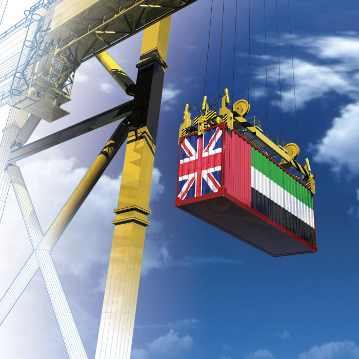 UAE/UK trade illustration by Ian Naylor
