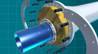 An animation of  Rotating J Tube seal