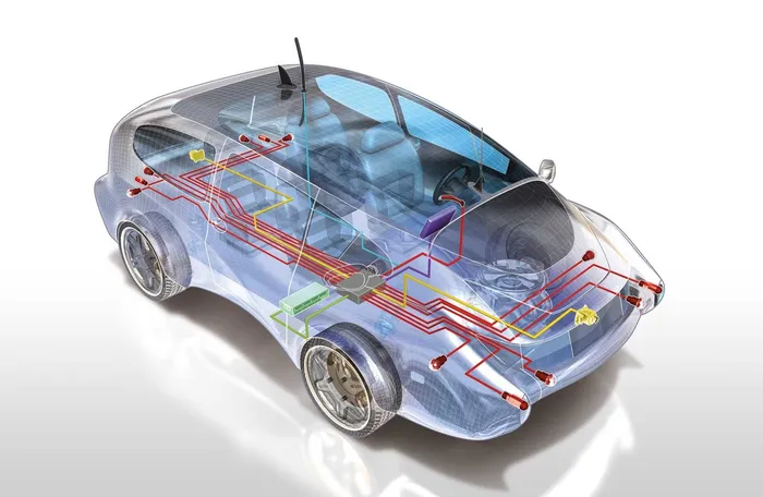 Driving sensors in a car illustration by Ian Naylor